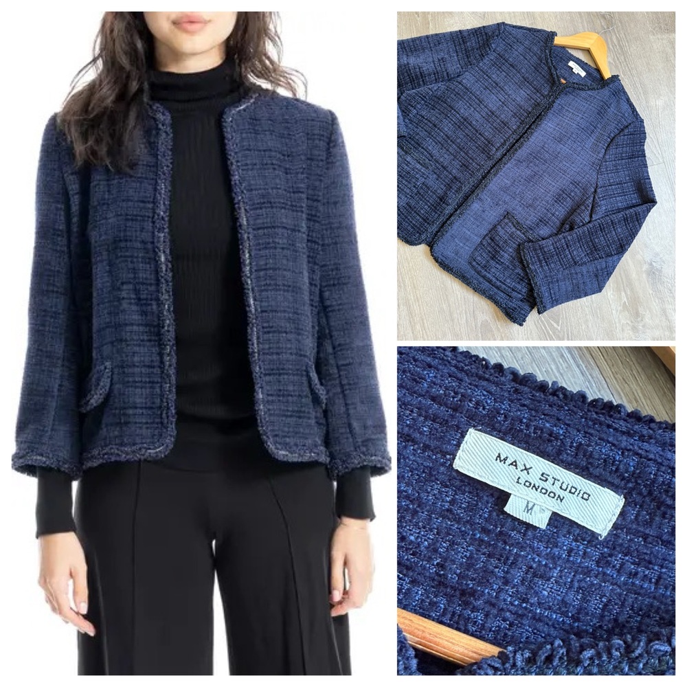 Max Studio Women's Navy Jacket-Size M
